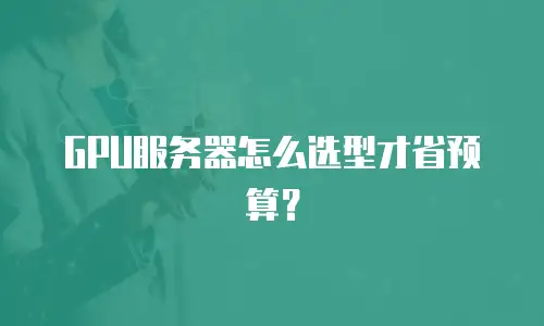 GPU服务器怎么选型才省预算？