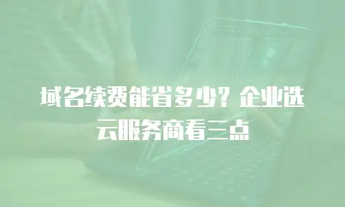 域名续费能省多少？企业选云服务商看三点
