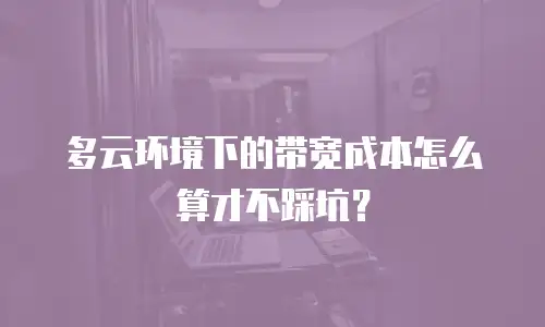 多云环境下的带宽成本怎么算才不踩坑？