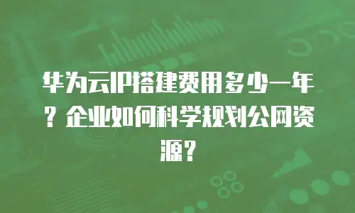 华为云IP搭建费用多少一年？企业如何科学规划公网资源？