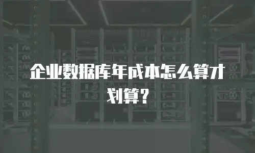企业数据库年成本怎么算才划算？