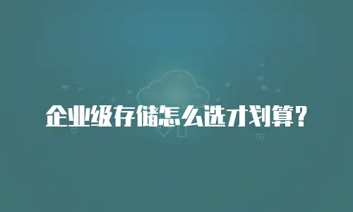 企业级存储怎么选才划算？