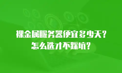 裸金属服务器便宜多少天？怎么选才不踩坑？