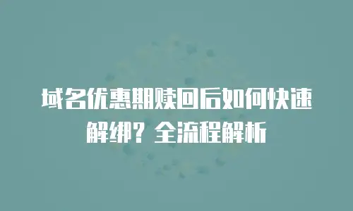 域名优惠期赎回后如何快速解绑？全流程解析