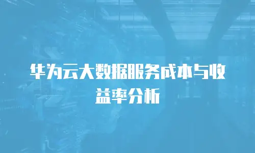 华为云大数据服务成本与收益率分析