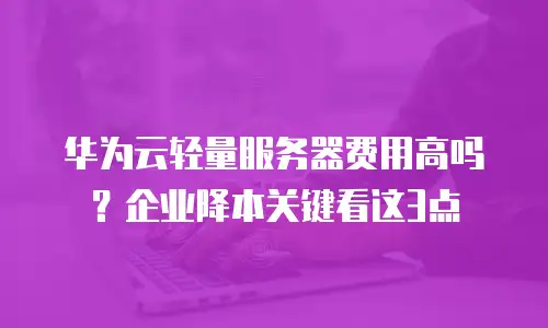 华为云轻量服务器费用高吗？企业降本关键看这3点