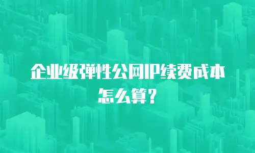 企业级弹性公网IP续费成本怎么算？