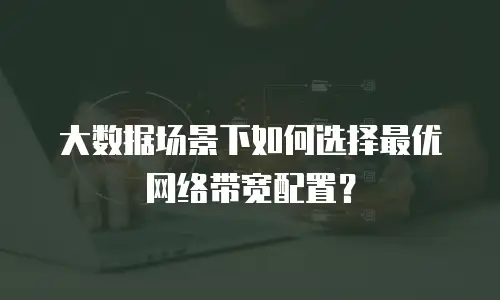 大数据场景下如何选择最优网络带宽配置？