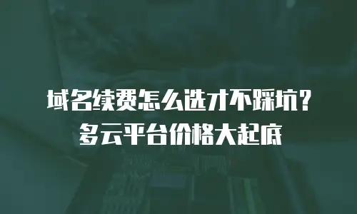 域名续费怎么选才不踩坑？多云平台价格大起底