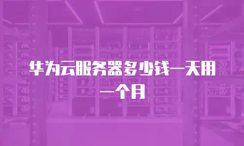 华为云服务器多少钱一天用一个月
