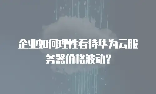 企业如何理性看待华为云服务器价格波动？