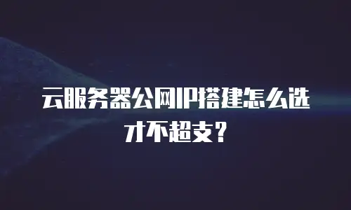 云服务器公网IP搭建怎么选才不超支？