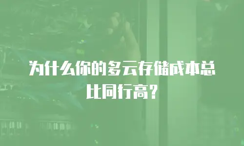 为什么你的多云存储成本总比同行高？