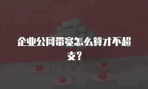 企业公网带宽怎么算才不超支？