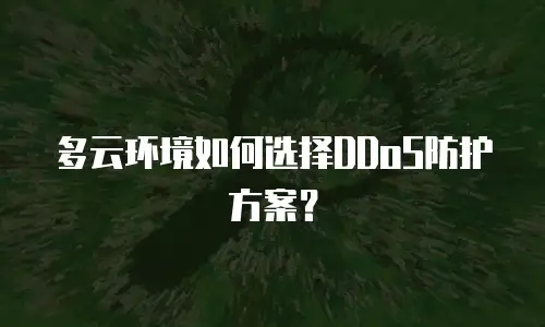 多云环境如何选择DDoS防护方案？