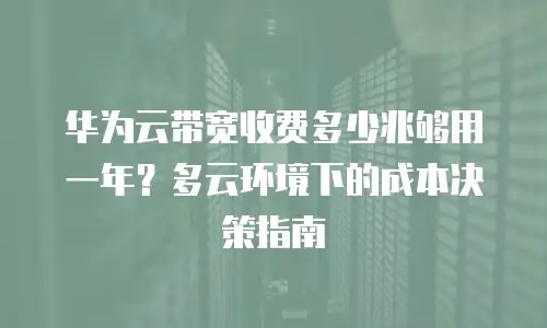 华为云带宽收费多少兆够用一年？多云环境下的成本决策指南