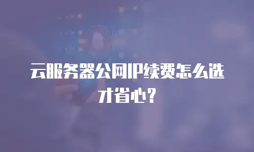 云服务器公网IP续费怎么选才省心？