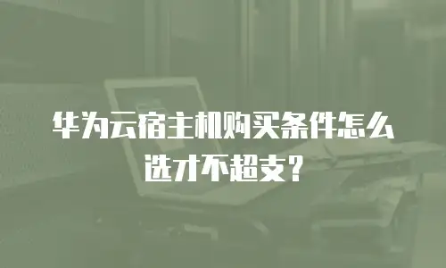 华为云宿主机购买条件怎么选才不超支？