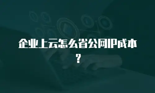 企业上云怎么省公网IP成本？