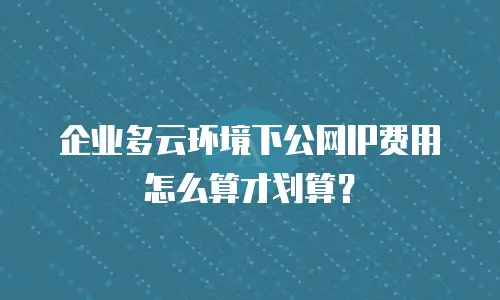 企业多云环境下公网IP费用怎么算才划算？