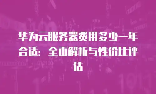 华为云服务器费用多少一年合适：全面解析与性价比评估