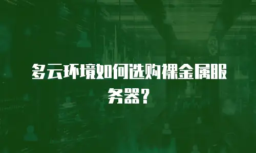 多云环境如何选购裸金属服务器？