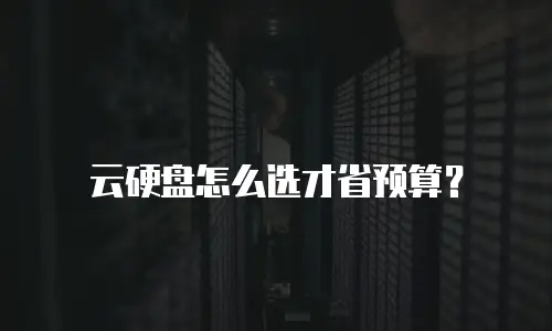 云硬盘怎么选才省预算？