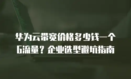 华为云带宽价格多少钱一个G流量？企业选型避坑指南