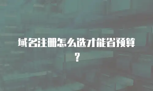 域名注册怎么选才能省预算？