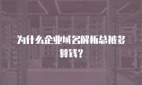 为什么企业域名解析总被多算钱？