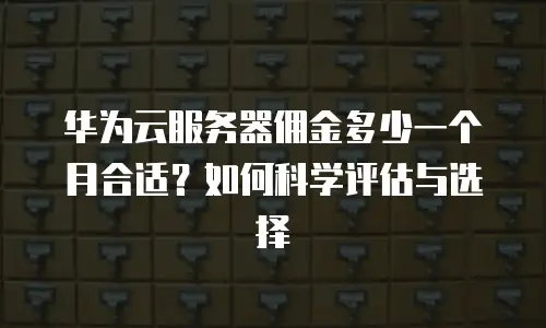 华为云服务器佣金多少一个月合适？如何科学评估与选择