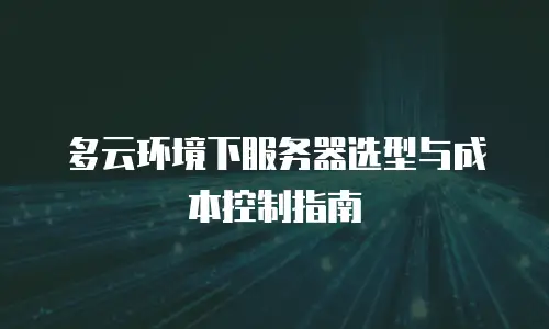 多云环境下服务器选型与成本控制指南