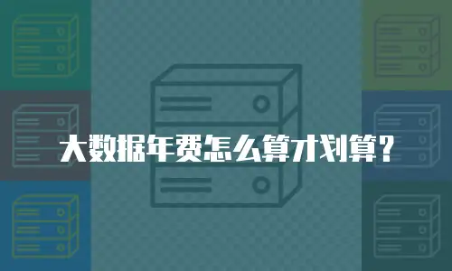 大数据年费怎么算才划算？