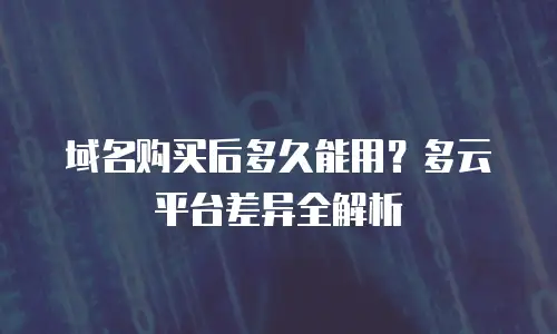 域名购买后多久能用？多云平台差异全解析