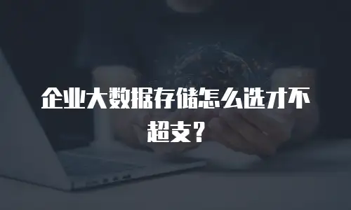 企业大数据存储怎么选才不超支？