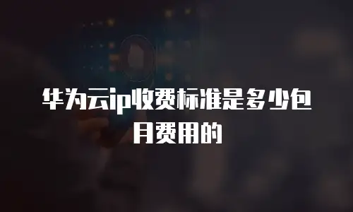 华为云ip收费标准是多少包月费用的
