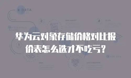 华为云对象存储价格对比报价表怎么选才不吃亏？