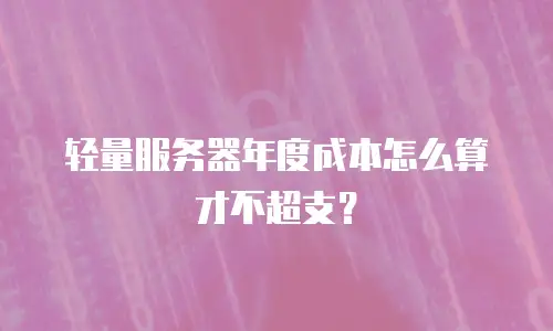 轻量服务器年度成本怎么算才不超支？