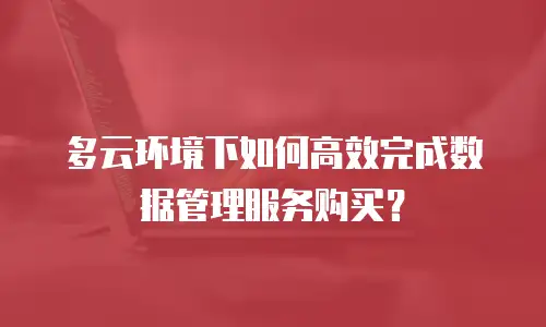 多云环境下如何高效完成数据管理服务购买？