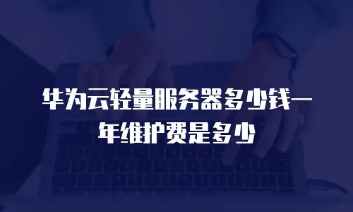 华为云轻量服务器多少钱一年维护费是多少