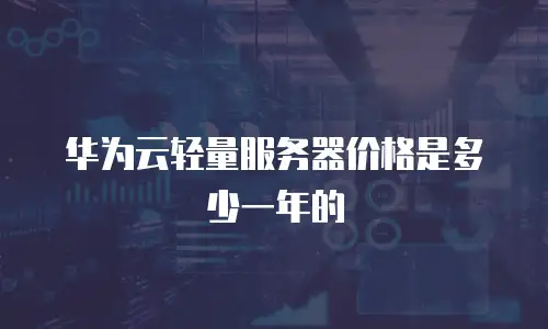华为云轻量服务器价格是多少一年的