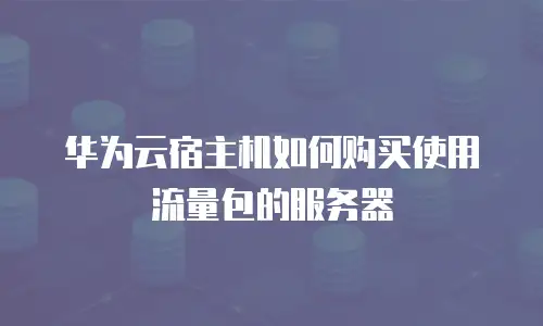 华为云宿主机如何购买使用流量包的服务器