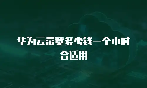 华为云带宽多少钱一个小时合适用