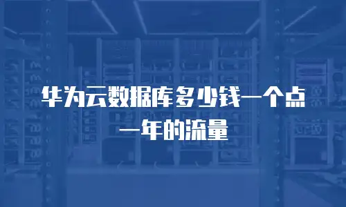 华为云数据库多少钱一个点一年的流量
