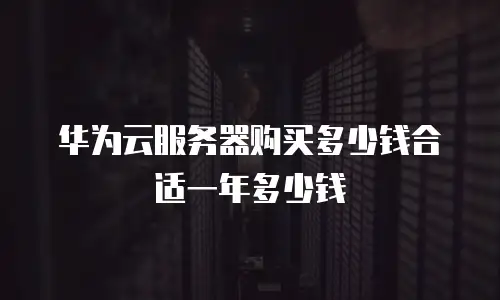 华为云服务器购买多少钱合适一年多少钱