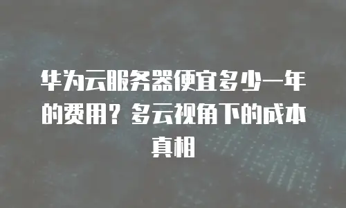 华为云服务器便宜多少一年的费用？多云视角下的成本真相