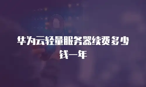 华为云轻量服务器续费多少钱一年