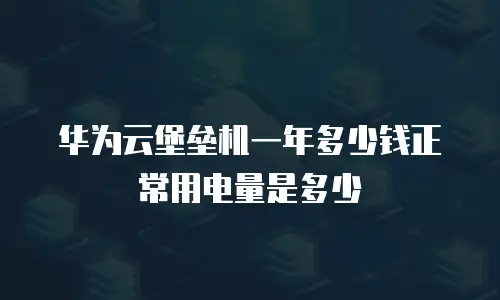 华为云堡垒机一年多少钱正常用电量是多少