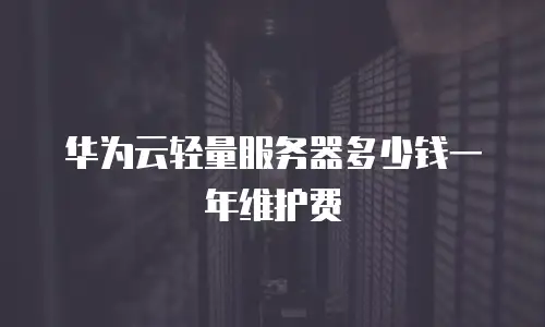 华为云轻量服务器多少钱一年维护费