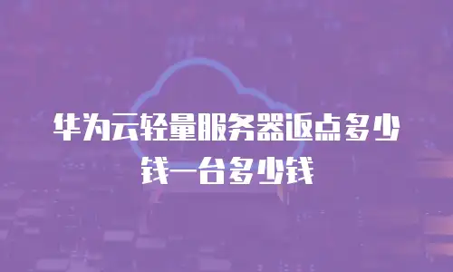 华为云轻量服务器返点多少钱一台多少钱